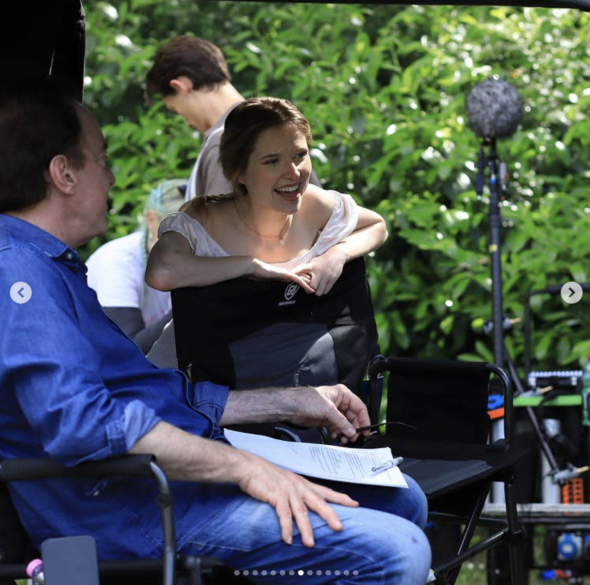 Charles Band with Nicole Mattox behind the scenes of "Dungeons of Ecstasy" | Source: instagram/nicolemattox_