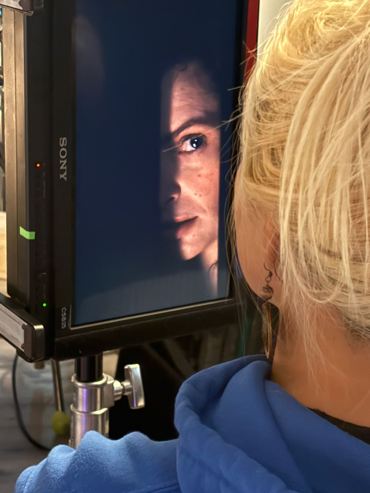A monitor displays Cecile during filming of "My CEO Loves My Voice." | Source: Juliette Cecile