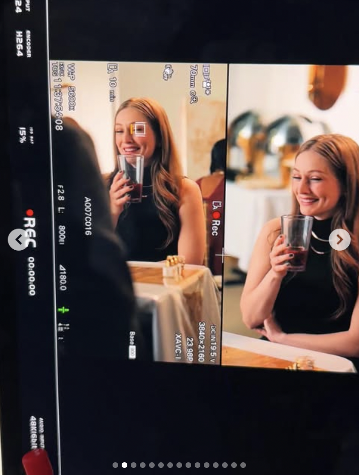 Haley Lohrli behind the scenes of "How to Dump a Hockey Star" | Source: instagram/haleylohrli