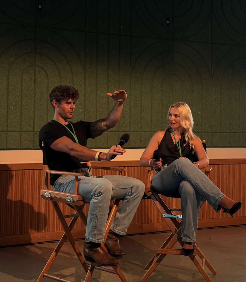 Eric Guilmette speaking to Kerttu Karon on day three of the LA Vertical Drama Market: 2nd Edition in May 2026 | Source: Vertical Drama Explorer