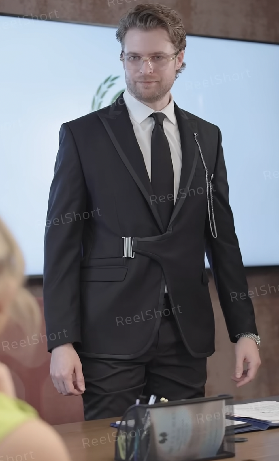 Rhett Wellington as Royce Kennedy in "Corrupting My Billionaire Boss's Heart" | Source: youtube/reelshortapp