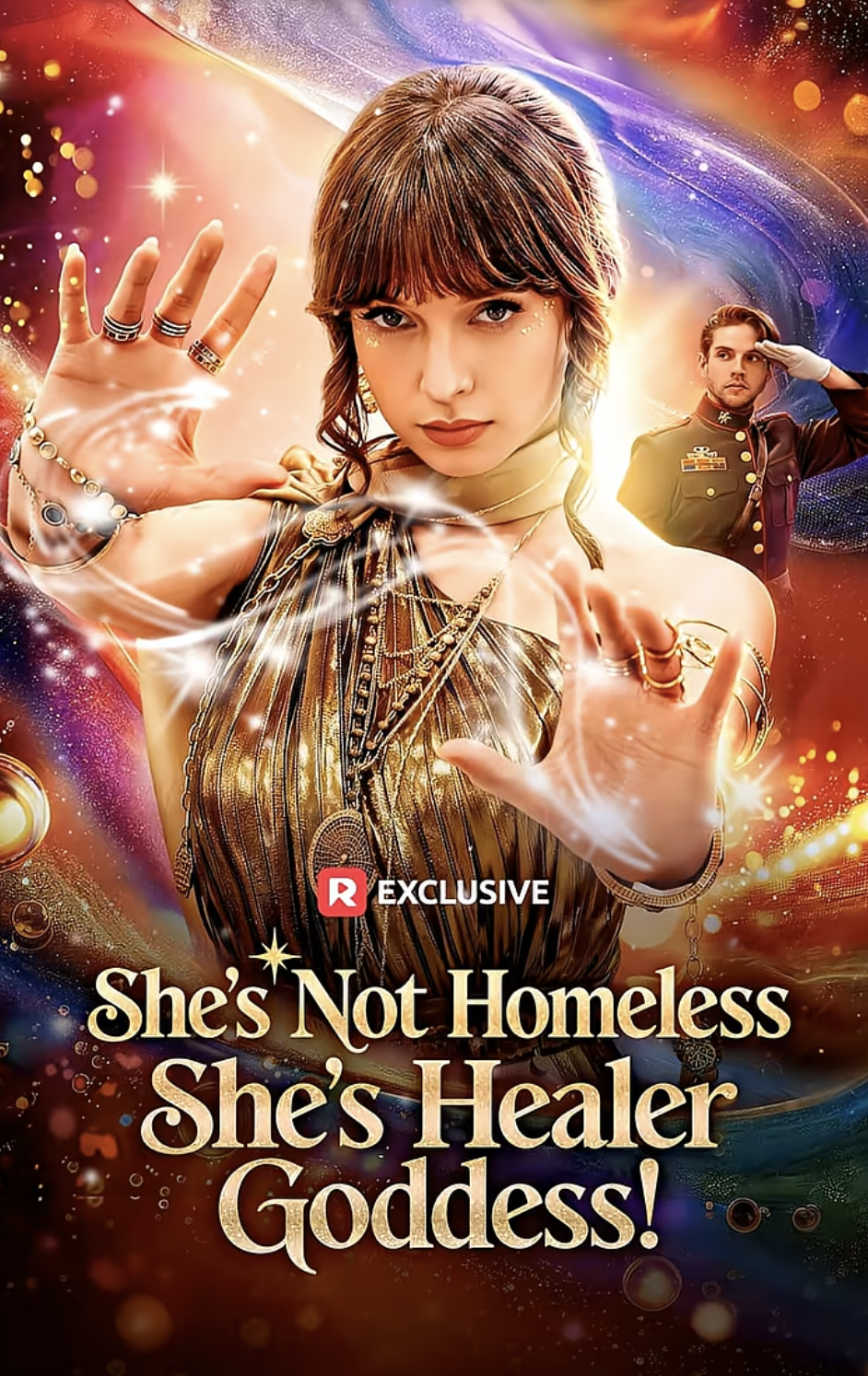 The poster for "She's Not Homeless, She's Healer Goddess!" | Source: youtube/reelshortapp
