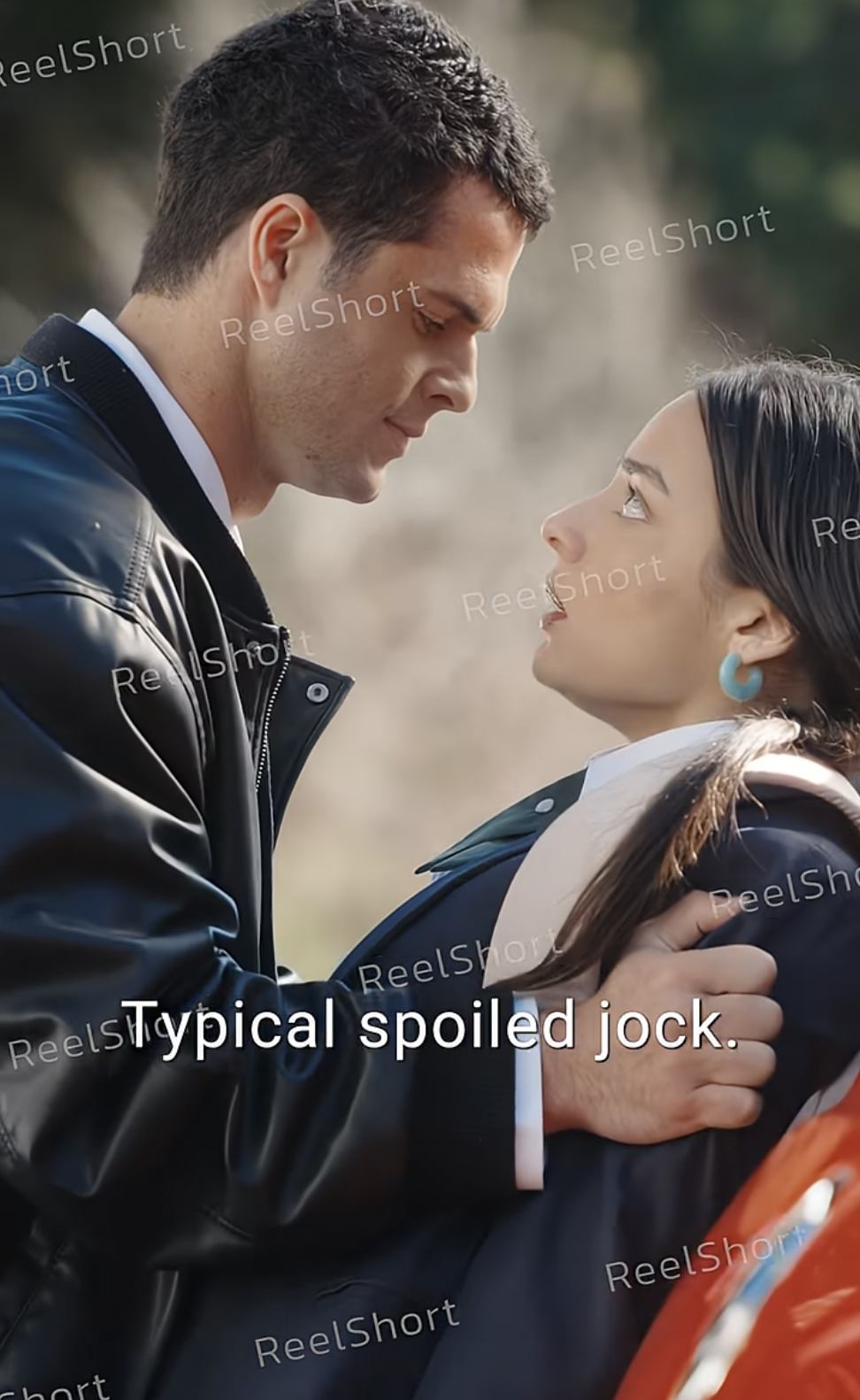 Jared Staub as Chris Lawrence and Maria Barseghian as Abigail Hart in "Hating and Loving My Adopted Brother" | Source: youtube/reelshortapp