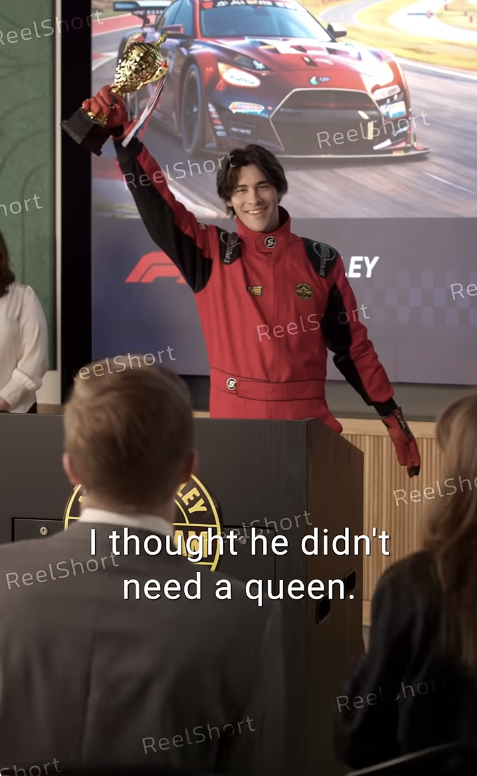 Luke Dodge as Ryder Kane in "The Day the Champion Racer Lost His Bride" | Source: youtube/reelshortapp