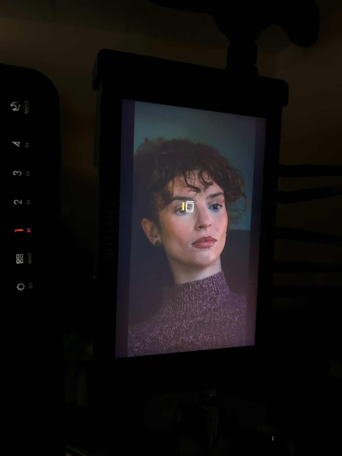 A closeup of Juliette Cecile as viewed from a monitor | Source: Juliette Cecile