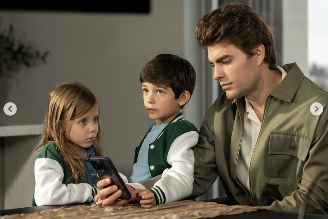 Seth Edeen, Logan Hannigan, and April Korovichenko on the set of "CEO's Twins Want Mommy Back" | Source: instagram/sethedeen