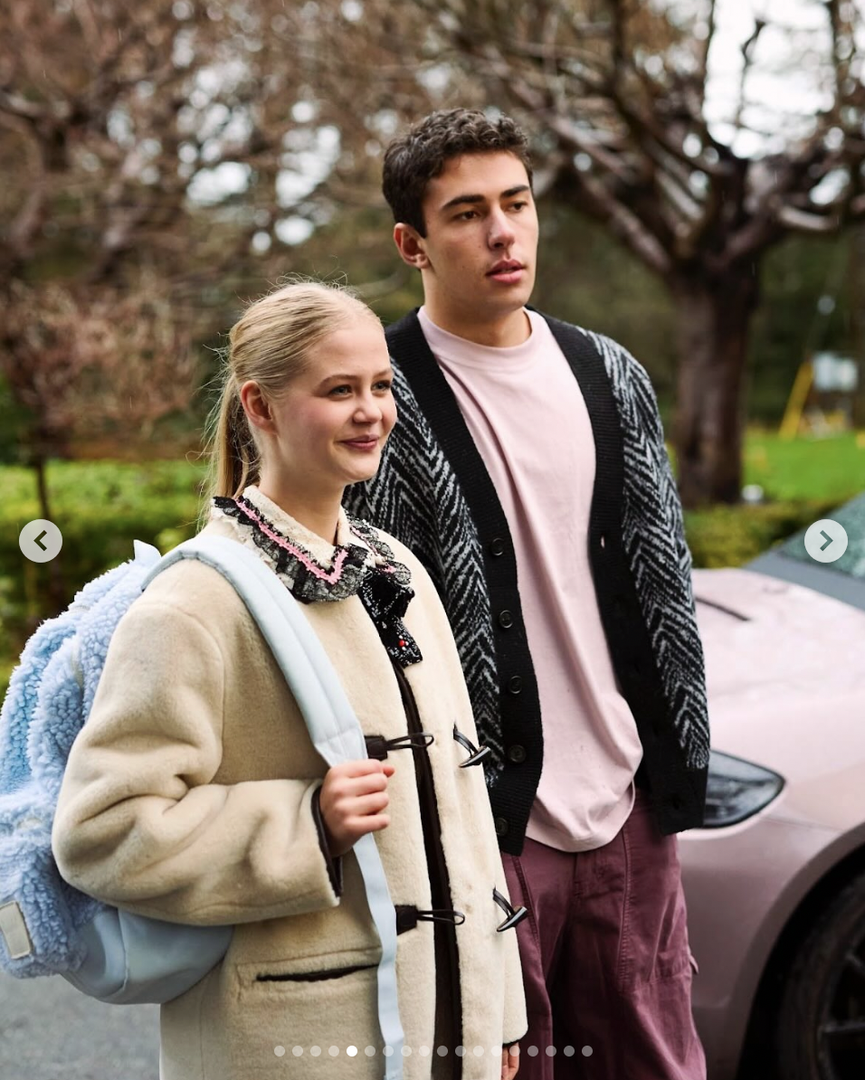 Sasha Anna Austin as Quinn Morgan and Maxx Faganello as Justin Cole behind-the-scenes of the series "One Night Stand with My Stepbrother" | Source: instagram/sasha_anna_austin