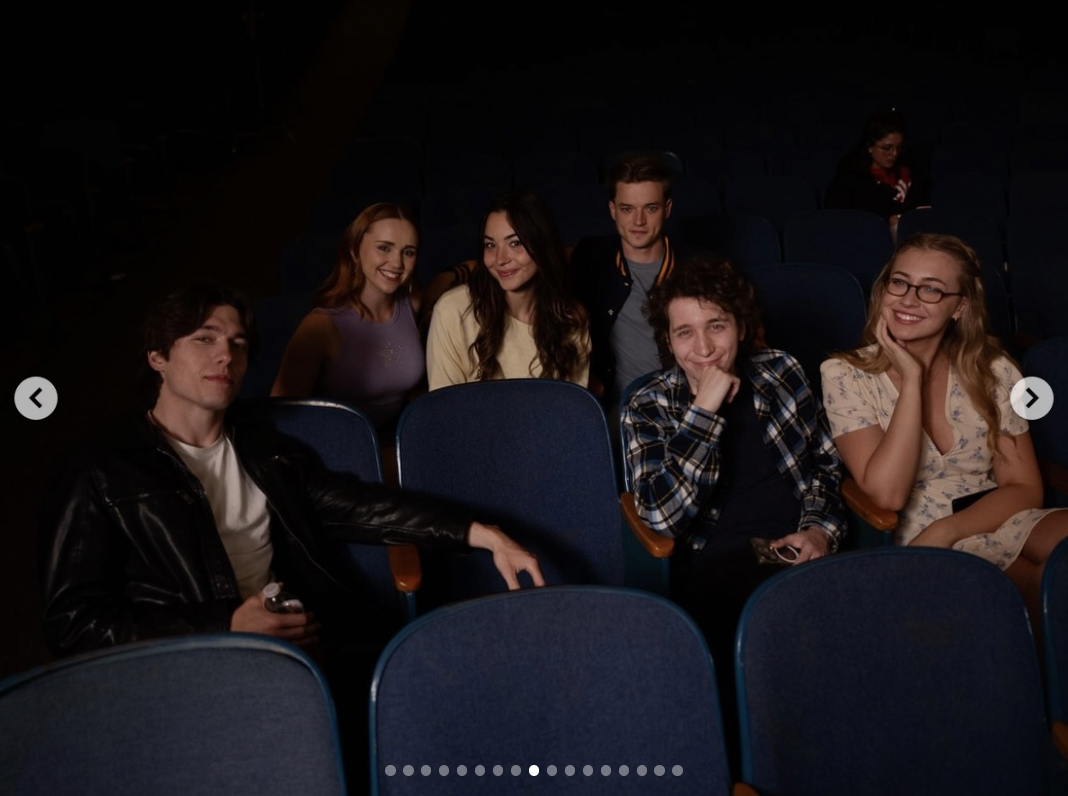 Ben Armstrong, Morgan Franz, Emel Sensoy, Spencer Palmer, Brandon Halderman, and Katelyn Rose behind the scenes of "Lessons in Love & Hate" | Source: instagram/kkatelyn_rose