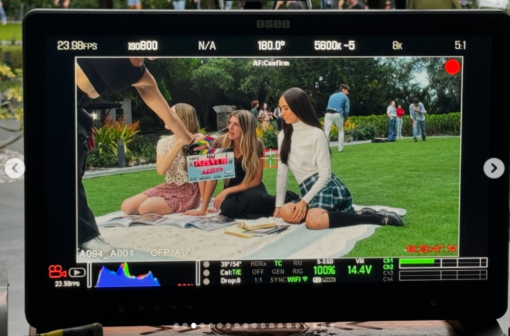 Neela Jolene on set with co-stars during a park scene, posted in December 2024 | Source: Instagram/neelajolene