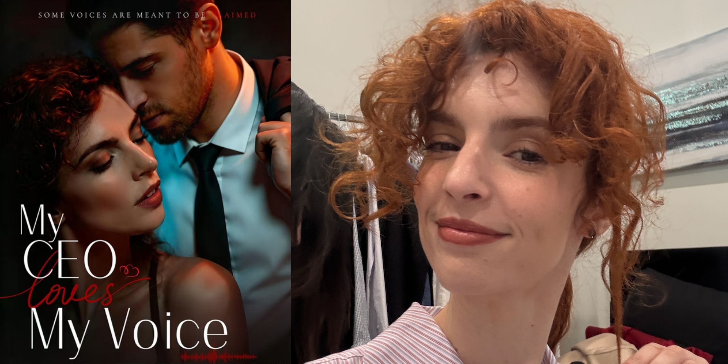 The poster for "My CEO Loves My Voice" | Behind-the-scenes selfie of Juliette Cecile | Sources: instagram/altatvapp | Juliette Cecile
