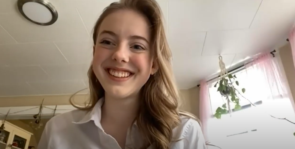 Lydia Pearl Pentz being interviewed for her role in "Trapped," on September 22, 2023 | Source: Youtube/ TRAPPED by Ejaz Khan Cinema