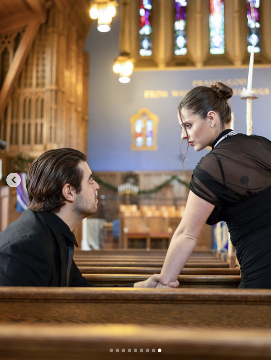 Christopher Vieira as Josh Vance and Rebecca Mary Schmautz as Elara Quinn in "The Billionaire and the Baby Trap" | Source: instagram/becschmautz