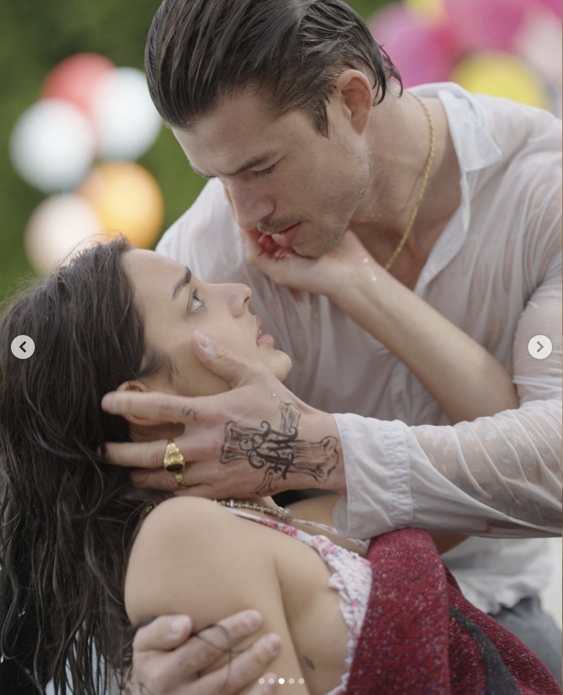 Maria Barseghian as Shelby Yates and Chase Mattson as Matteo Franconi in a scene from "In The Palm of His Hand" | Source: instagram: reelshortapp