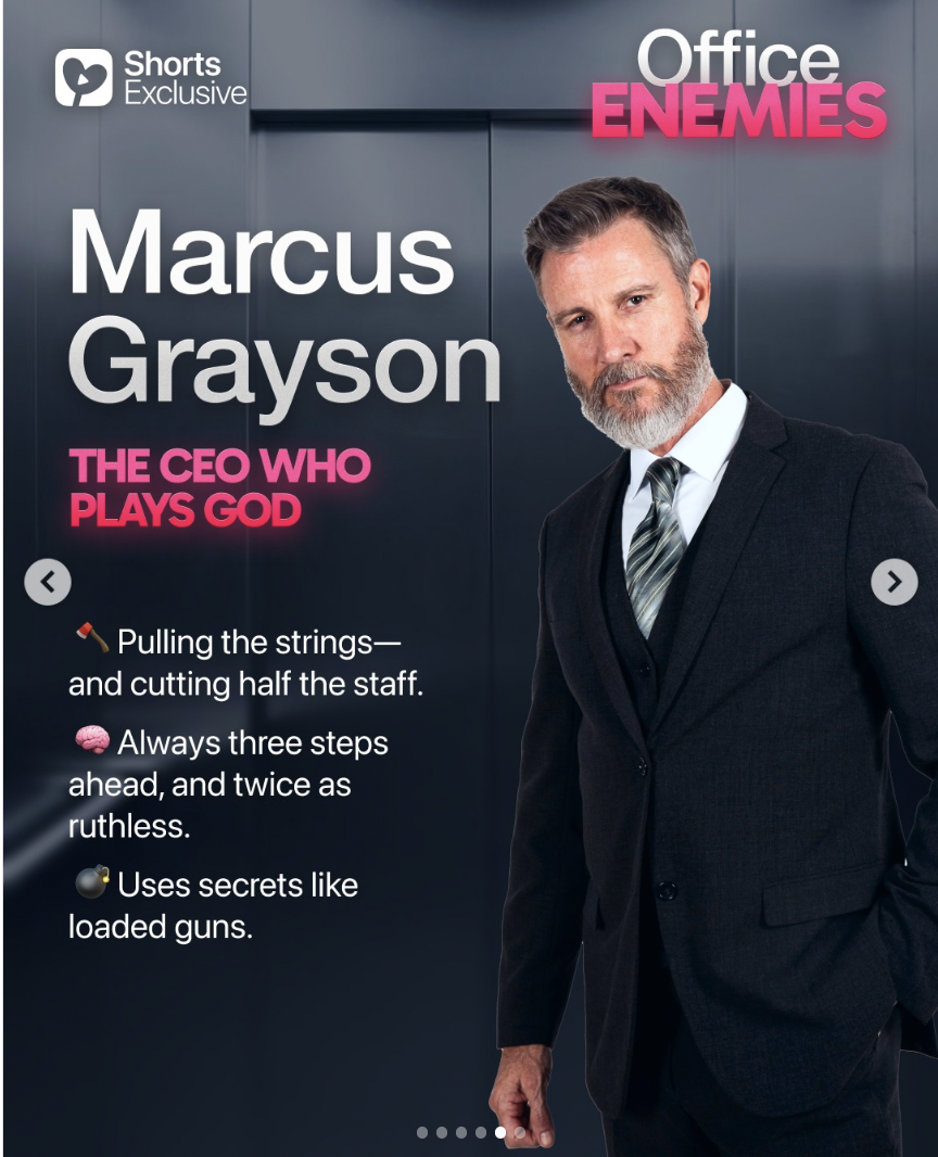 A backgrounder on Chris Cleveland's character Marcus Grayson in "Office Enemies" | Source: instagram/app.shorts