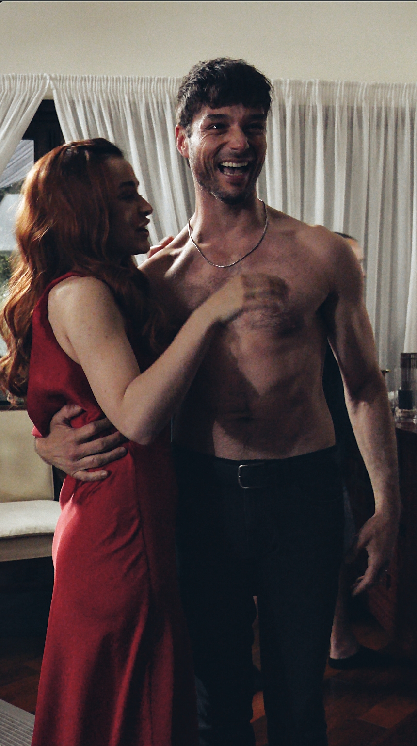 Marc Schöttner and Tetiana Zlova share a genuine laugh between takes | Source: AMO Pictures