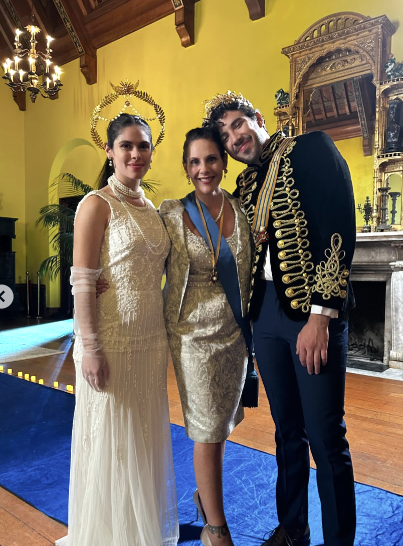 Isabella De Souza Moore, Connie Chiarelli, and Mario Silva on the set of "Curse of the Dragon King," posted on February 25, 2024. | Source: Instagram/conniemchiarelli