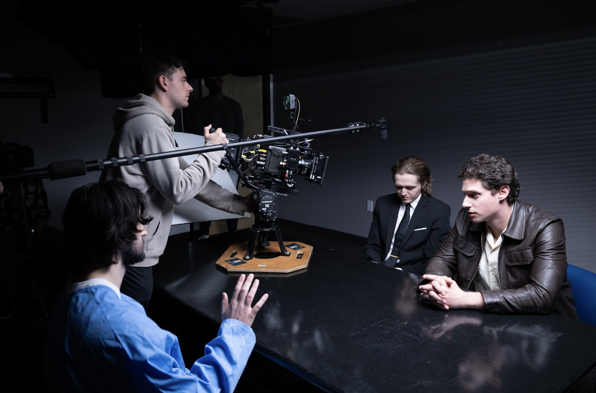 Behind the scenes of "Rage Bait," where Gabe Armentano (right) expanded his role beyond acting by helping write and produce the film. | Source: Gabe Armentano