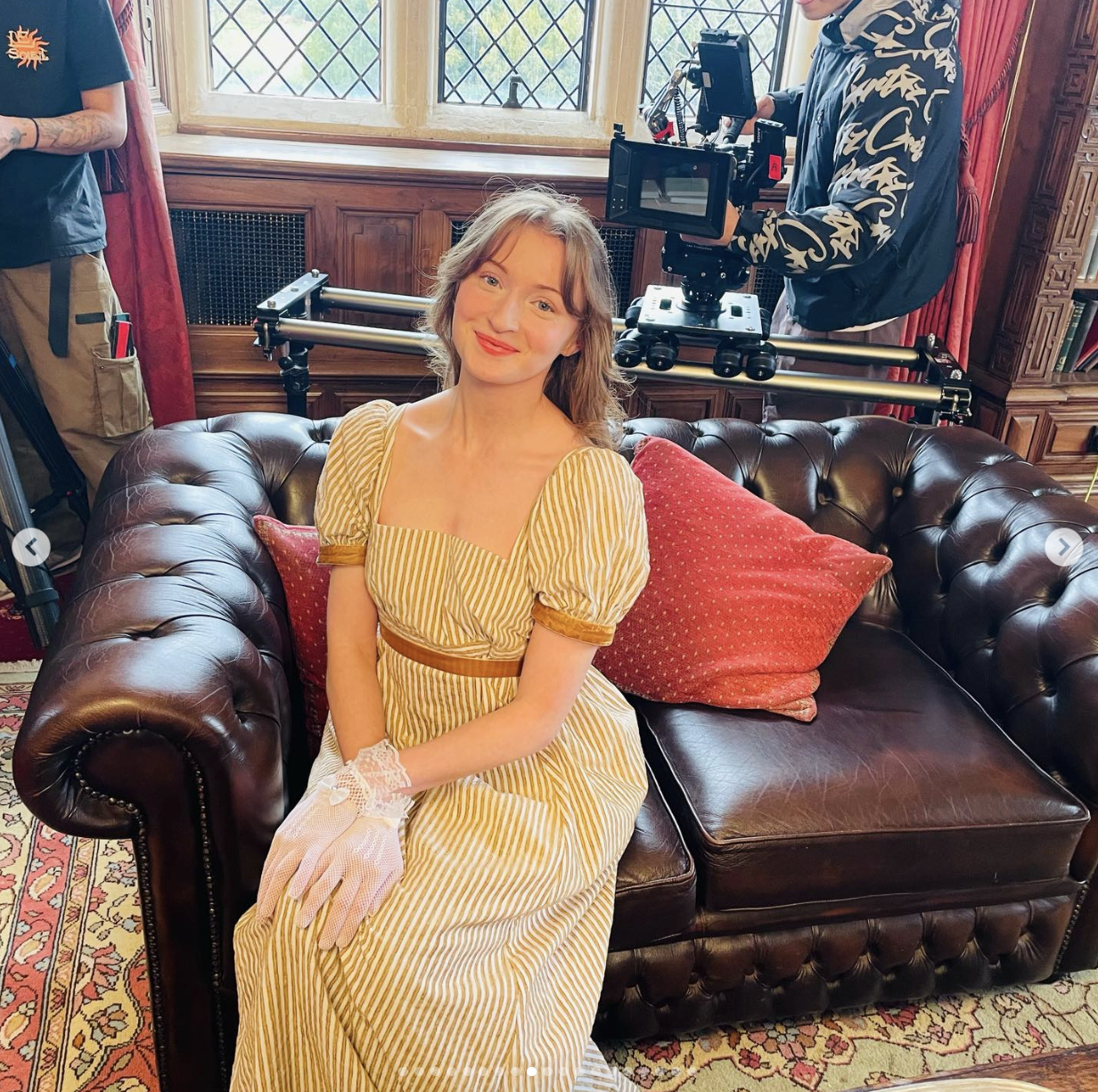 Poppy Janisch behind the scenes of "The Duke's Wayward Wallflower" | Source: instagram/nataliehopkins2026