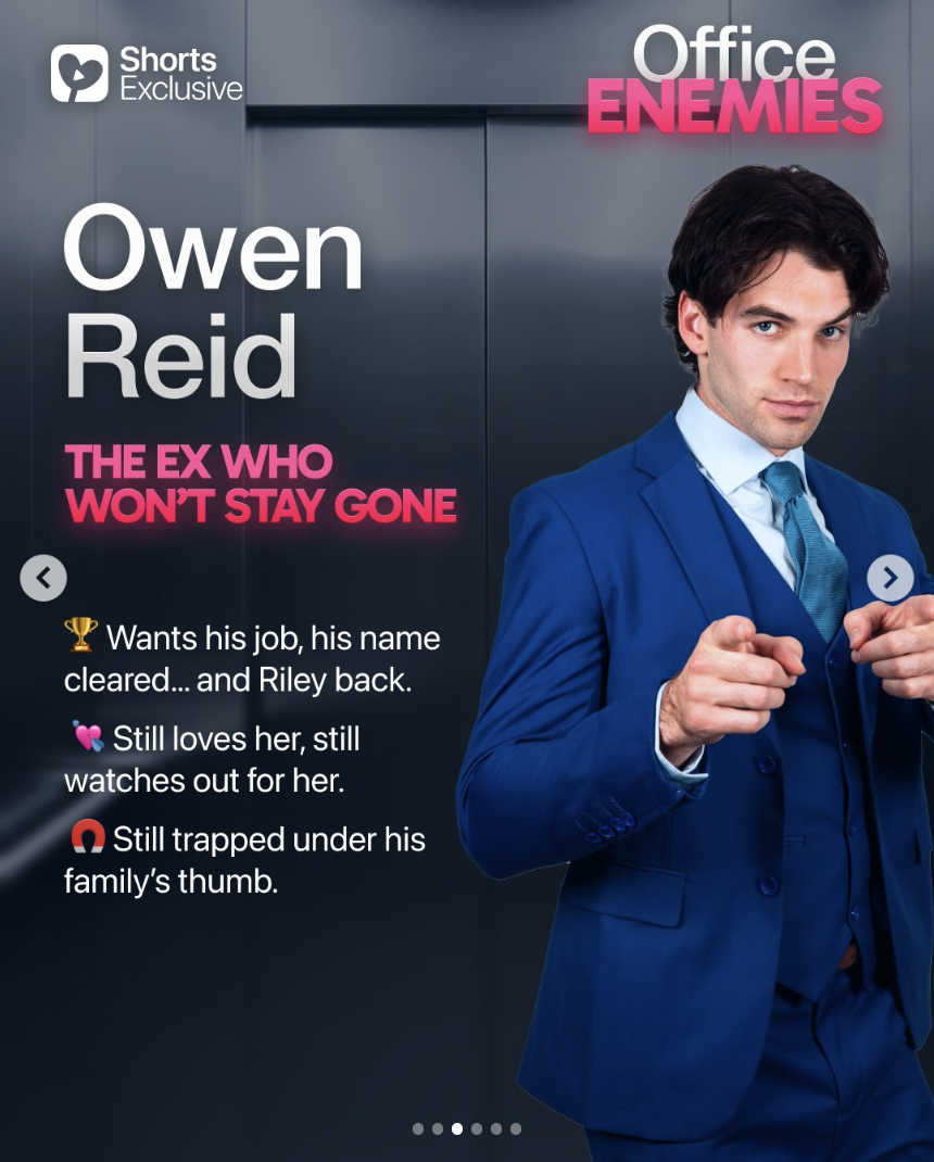 A backgrounder on Noah Fearnley's character Owen Reid in "Office Enemies" | Source: instagram/app.shorts