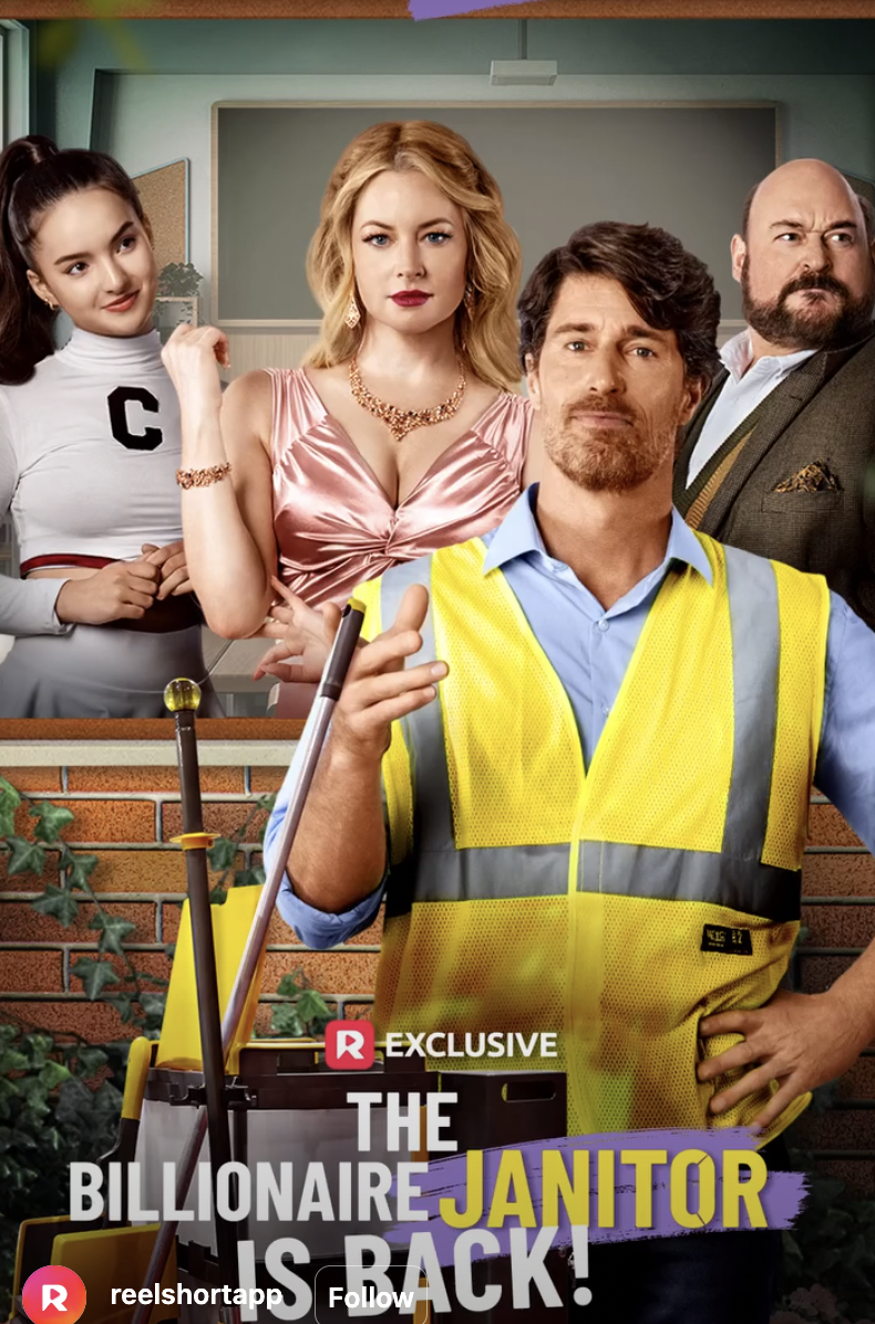 The poster for "The Billionaire Janitor is Back" | Source: instagram/reelshortapp