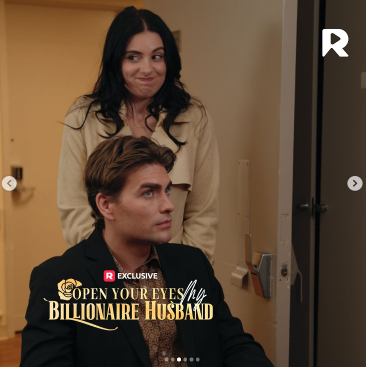 A scene from "Open Your Eyes, My Billionaire Husband" featuring the lead cast, as posted on February 10, 2025 | Instagram/reelshortapp